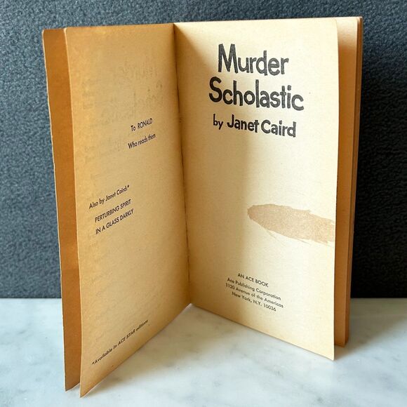 Murder Scholastic by Janet Caird Paperback Book 1967 Ace Publishing - Picture 2 of 6
